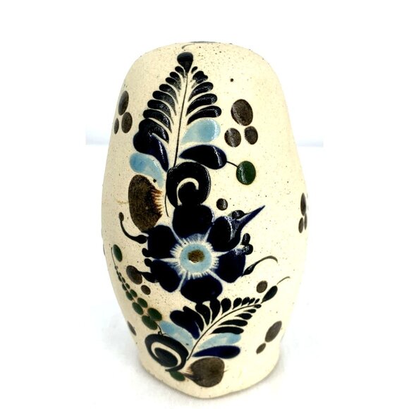 Tonala Owl Figurine Signed RS Mexican Hand Painted Pottery 5" - Picture 3 of 7